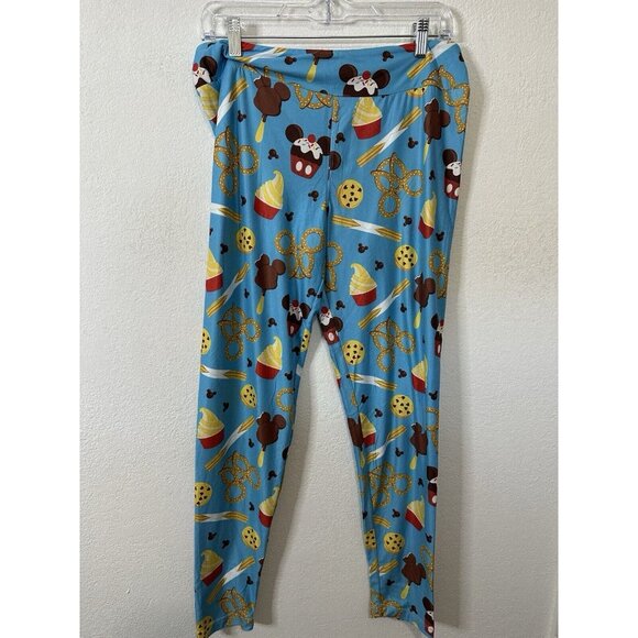 Disney Parks Authentic Sweets Desserts Blue Full Length Leggings Size Large - Picture 1 of 7